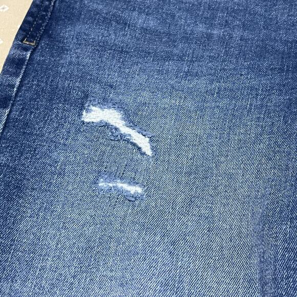 ZARA Jeans Womens 6 Blue Skinny Distressed Raw Hem Frayed Ankle Medium Wash - Picture 11 of 12